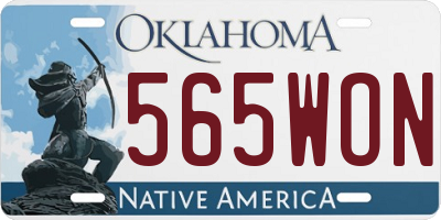 OK license plate 565WON