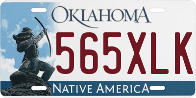 OK license plate 565XLK