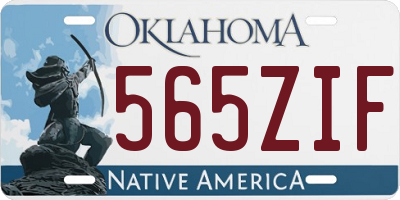 OK license plate 565ZIF