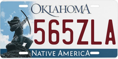 OK license plate 565ZLA