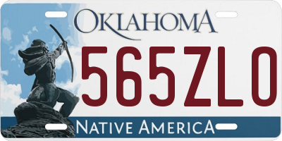 OK license plate 565ZLO