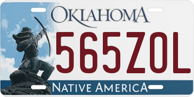 OK license plate 565ZOL