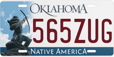 OK license plate 565ZUG