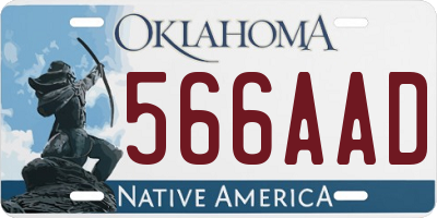 OK license plate 566AAD