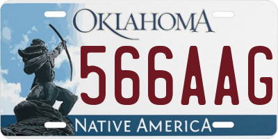 OK license plate 566AAG