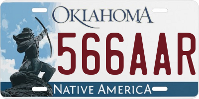 OK license plate 566AAR