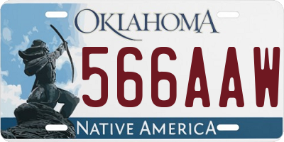 OK license plate 566AAW