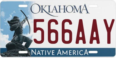 OK license plate 566AAY