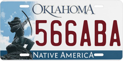OK license plate 566ABA
