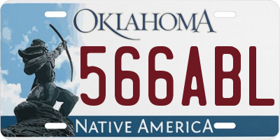 OK license plate 566ABL