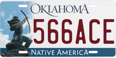 OK license plate 566ACE
