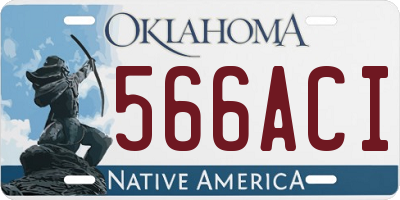 OK license plate 566ACI
