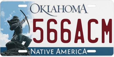 OK license plate 566ACM