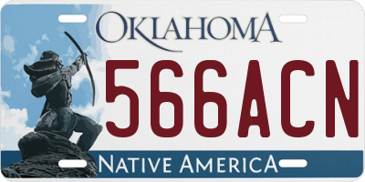 OK license plate 566ACN