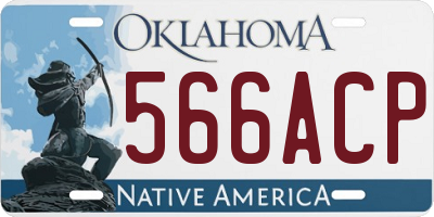 OK license plate 566ACP