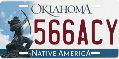 OK license plate 566ACY