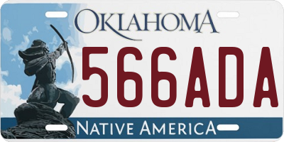 OK license plate 566ADA