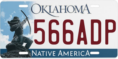 OK license plate 566ADP