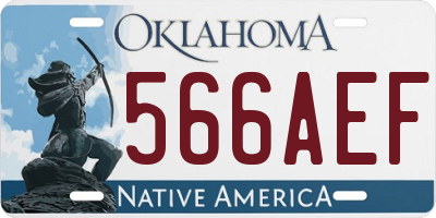 OK license plate 566AEF