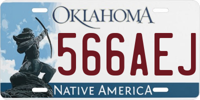 OK license plate 566AEJ