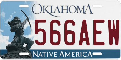 OK license plate 566AEW