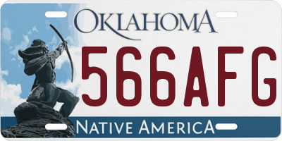 OK license plate 566AFG