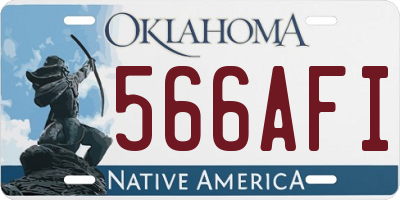 OK license plate 566AFI