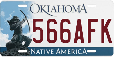 OK license plate 566AFK