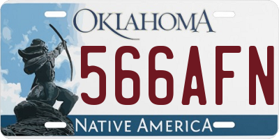 OK license plate 566AFN