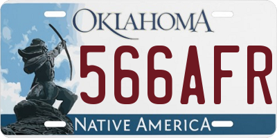 OK license plate 566AFR