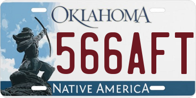OK license plate 566AFT