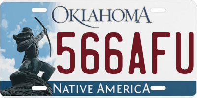 OK license plate 566AFU