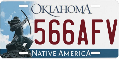 OK license plate 566AFV