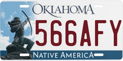 OK license plate 566AFY