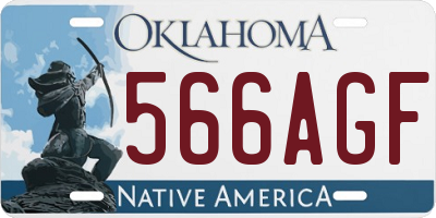 OK license plate 566AGF