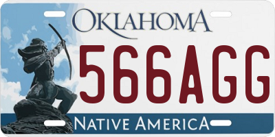 OK license plate 566AGG