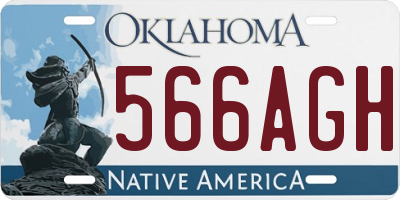 OK license plate 566AGH