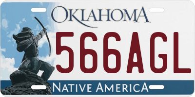 OK license plate 566AGL
