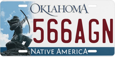 OK license plate 566AGN