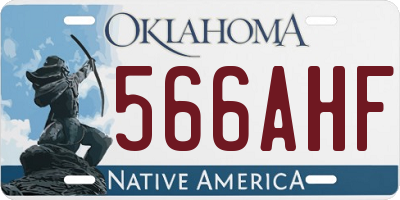 OK license plate 566AHF