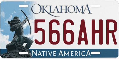 OK license plate 566AHR
