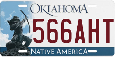 OK license plate 566AHT