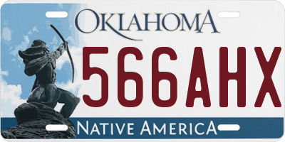 OK license plate 566AHX