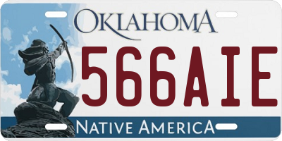 OK license plate 566AIE