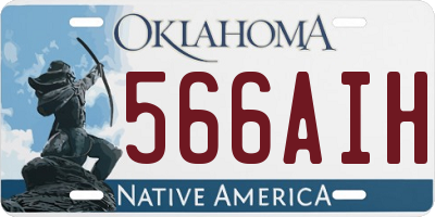 OK license plate 566AIH