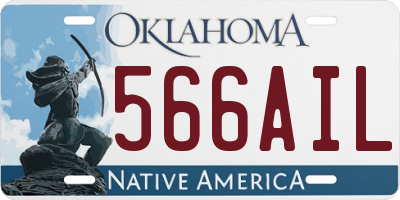 OK license plate 566AIL