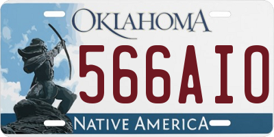OK license plate 566AIO