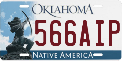OK license plate 566AIP