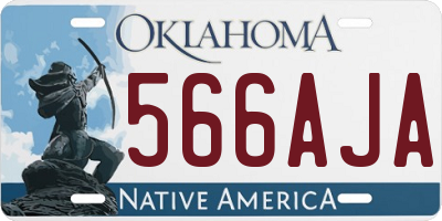 OK license plate 566AJA