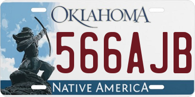 OK license plate 566AJB